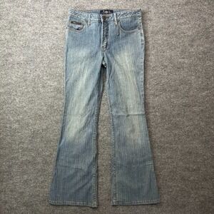 Vintage lei Bootcut Jeans Women's Blue‎ Textured Stretch Pockets Classic - 28X27